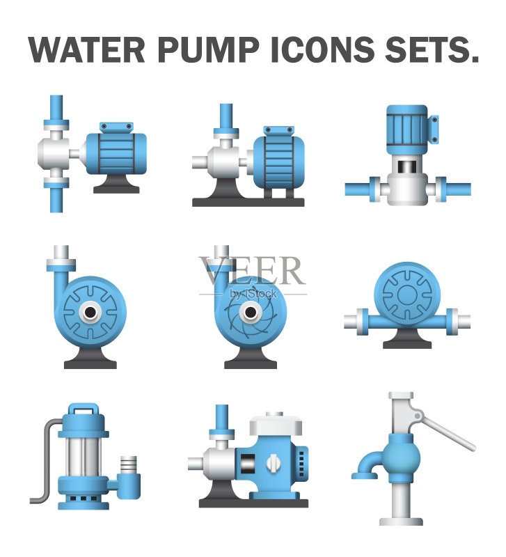 水泵,电动机,无人,蓝色,绘画插图